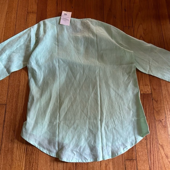 Ecentric Women Teal Green Solid Hemp High low Top Size XXl - Picture 9 of 9